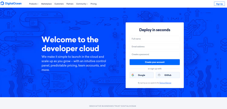 Digital Ocean cloud hosting services