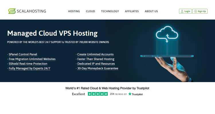 ScalaHosting managed cloud hosting services