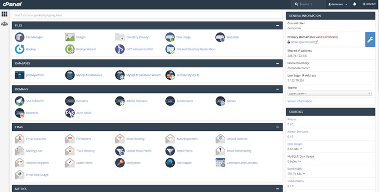 Web Hosts such as TMDHosting still offer cPanel as their default control panel 