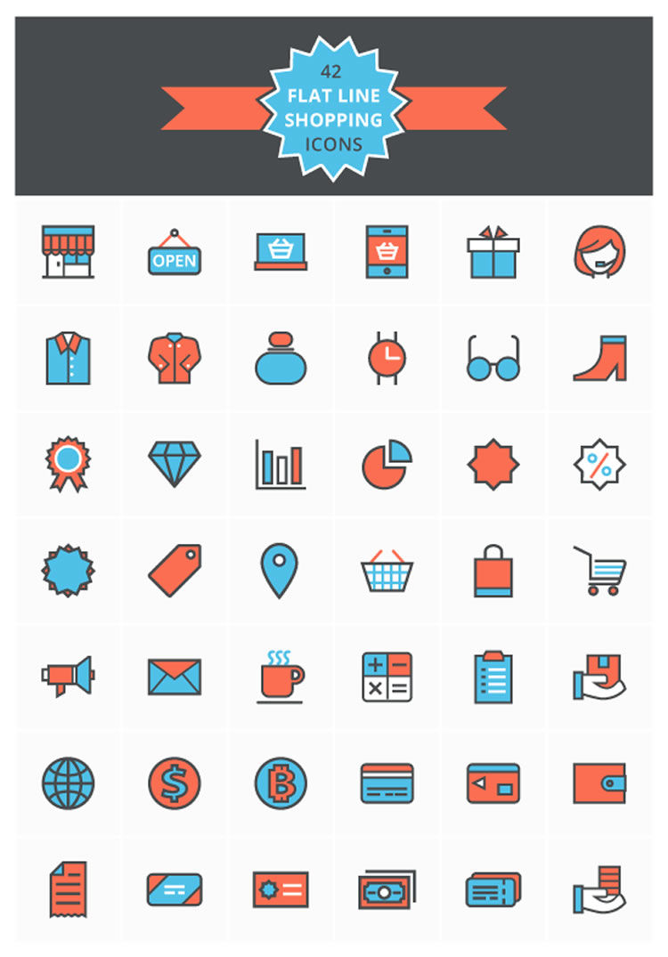 flat-line-shopping-icons