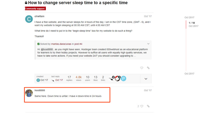 000WebHost Sleep Time