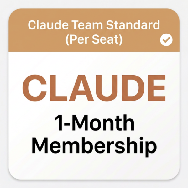 Claude Team Standard (Per Seat) — 1 Month Subscription [Digital]