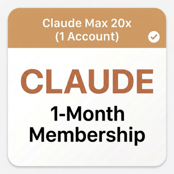 Claude Max 20x (1 Account) — 1 Month Subscription [Digital]