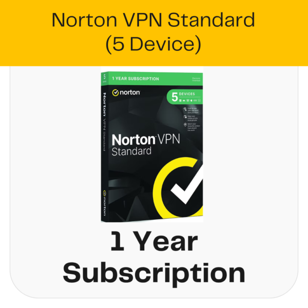 Norton VPN Standard (5 Device) — 1 Year Subscription [Digital]