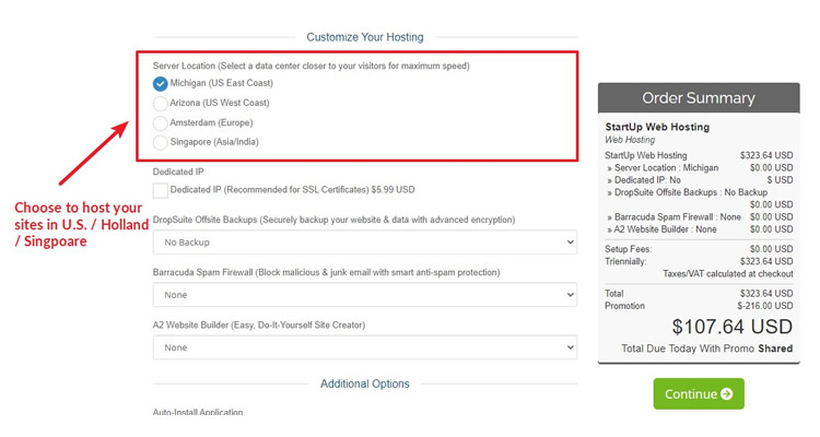 A2 Hosting Server Locations