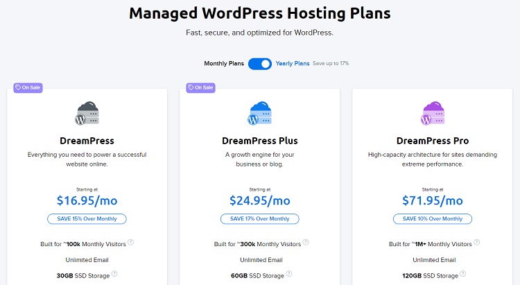 DreamPress Managed WordPress hosting is cheaper compared to Shopify plans. Managed WordPress hosting comes with powerful tools, WordPress-optimized and expert support. 