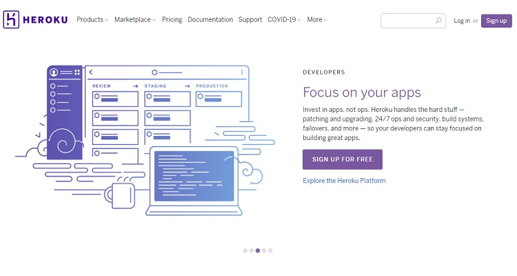 Heroku belongs to Salesforce and is PaaS based.