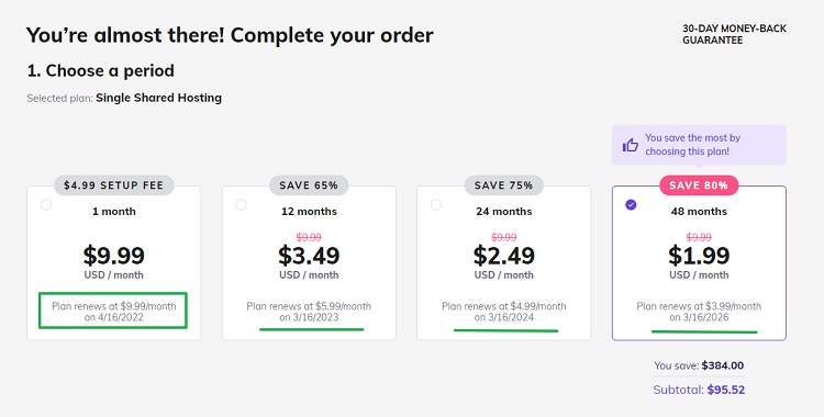 hostinger latest renewal pricing