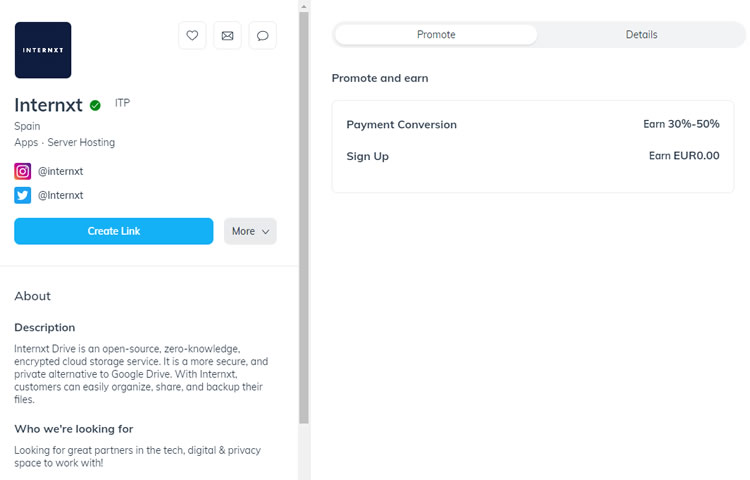 Internxt Affiliate Program