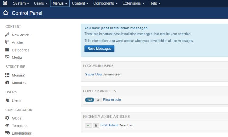 Inside Joomla system.