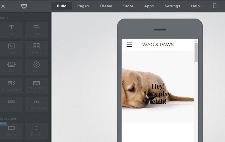 Build and preview your Weebly website on mobile