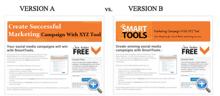 Version A and version B are two identical pages except for the headline and subhead wording. The result - version A has increased visitors form fills by 27.76%. It shows that the headline has a significant impact on visitors 